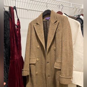 Ralph Lauren Purple Label Tweet Double-Breasted Cashmere-Wool Coat